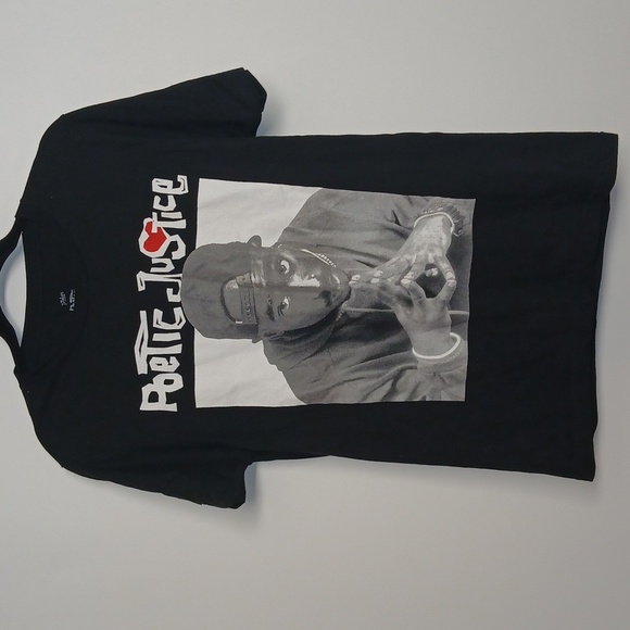 Philcos Poetic Justice A Street Romanxe  Men T Shirt Blacl Whit Size Small NWOT - Picture 2 of 6